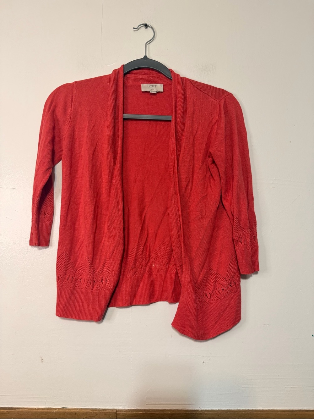 LOFT Open-Front Coral-Red Women's Cardigan